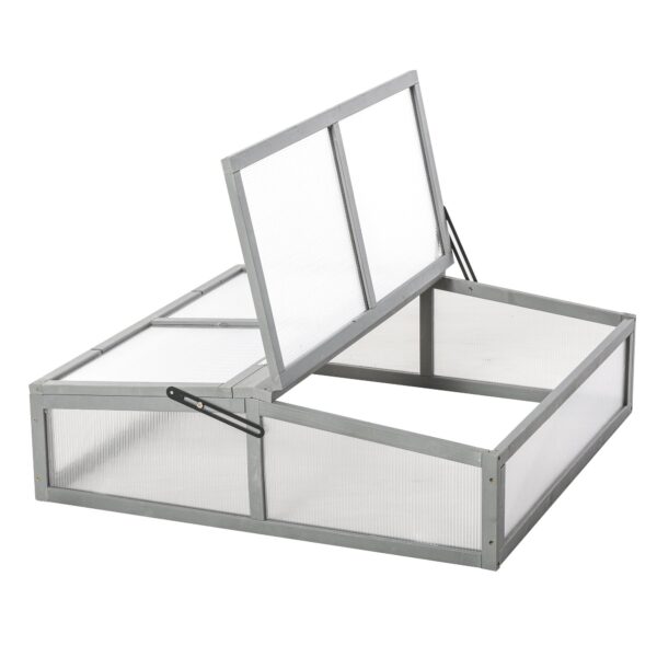 EASYCOMFORT Mini-kas van hout en polycarbonaat, landbouwkassen, prijzen voor balkon of tuin, grijs 90x92x28cm