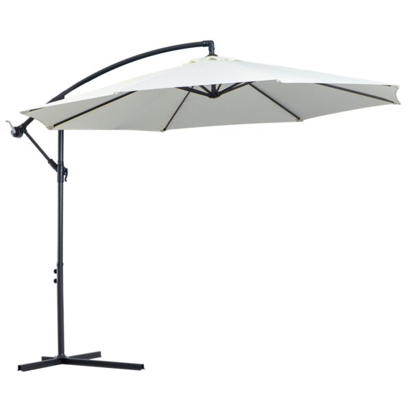 EASYCOMFORT Buitenparasol 3x2,5 m met slinger, van staal en anti-uv polyester, crème