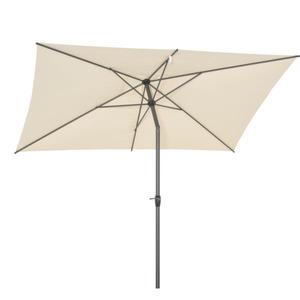 EASYCOMFORT Tuin-, strand- of terrasparasol met dubbele rechthoekige luifel, beige 300x200cm