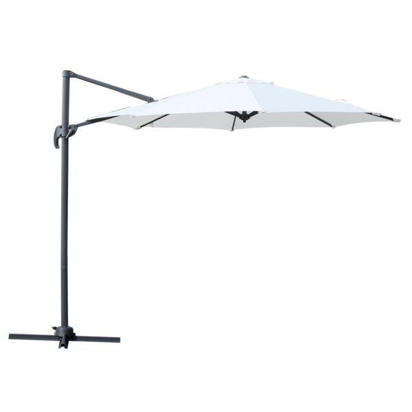 EASYCOMFORT Decentrale tuinparasol, verstelbare hoek, 360° draaibaar, van polyester, crèmewit, ?294x248cm