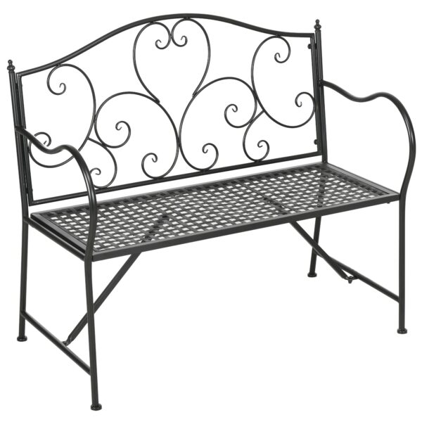 Easycomfort Tuinpaneel op 2 plaatsen in klassieke stijl, 106x42x95cm, Zwart