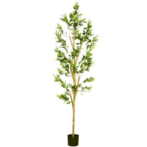 EASYCOMFORT Kunst olijfboom 180 cm met 12 takken met pot Ø17x14,5 cm, voor binnen en buiten, groen