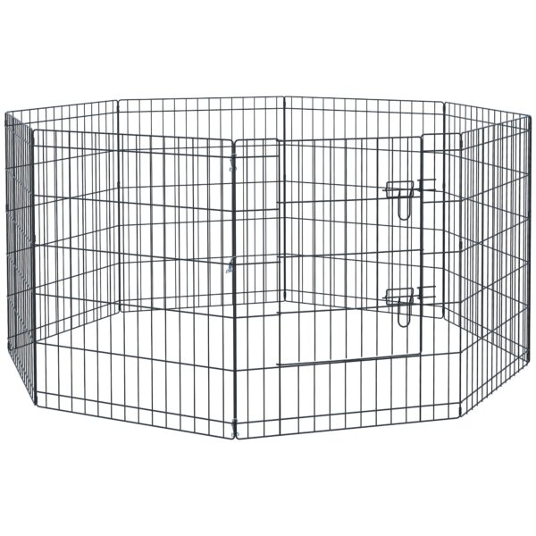 EASYCOMFORT Hek voor Honden Katten Puppy's Knaagdieren Gaas Hek Kooi 8 Stuks 76 x 61cm Zwart