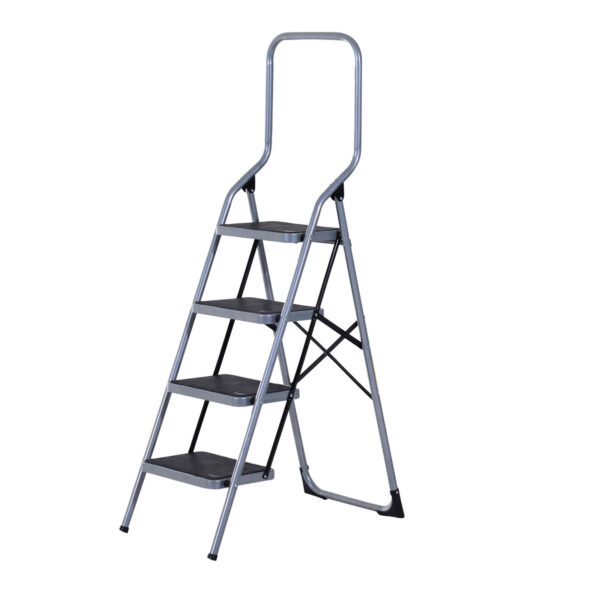 EASYCOMFORT Opvouwbare metalen trap met 4 treden Maximale belasting 150 kg 48x63x155cm