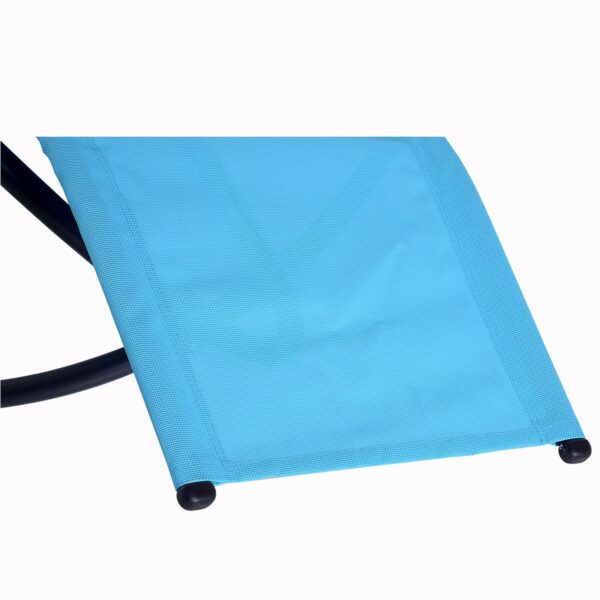 EASYCOMFORT moderne schommelstoel in textiel, blauw, 154x80x84cm