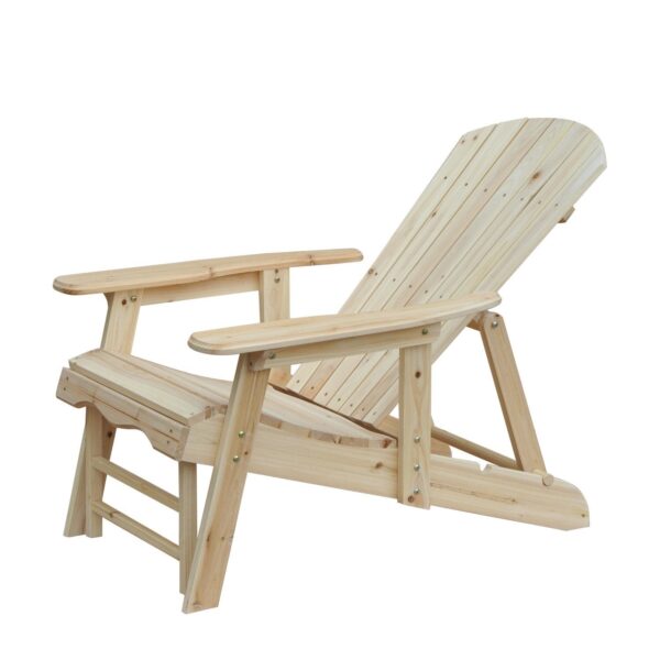 EASYCOMFORT Verstelbare, opvouwbare Adirondack tuinstoel met voetensteun 70 x 175 x 89 cm