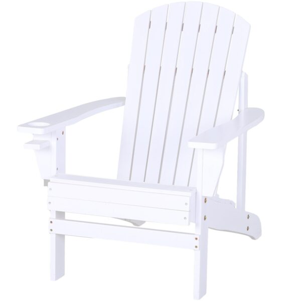 EASYCOMFORT Adirondack tuinstoel in zonder hout, met glazen houder, waterdicht en schimmelwerend, 97x72,5x93cm