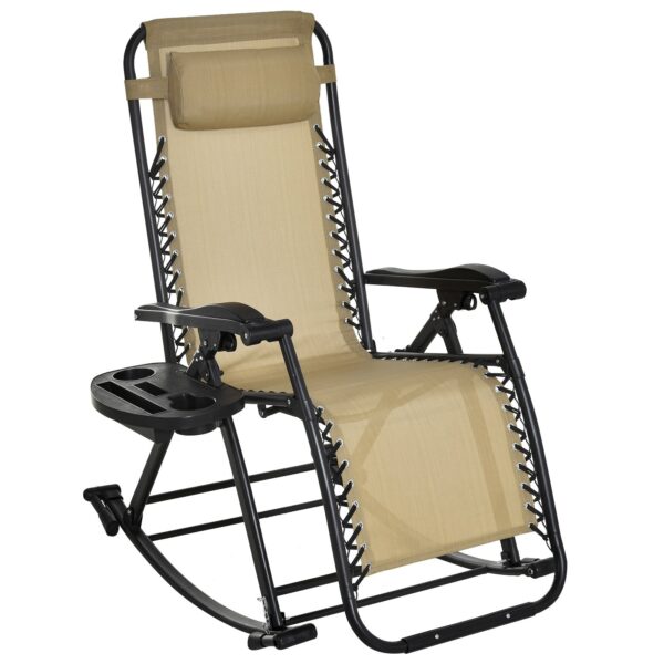 EASYCOMFORT Ergonomische schommelstoel met voetensteun, beige