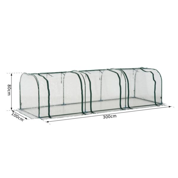 EASYCOMFORT Tuinkas Landbouwkassen voor planten met 3 stalen en PVC deuren - Transparant