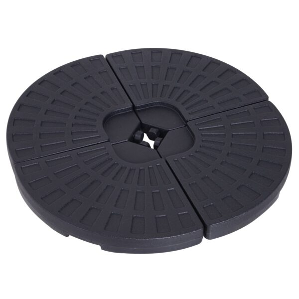 EASYCOMFORT Basisset voor Parasol 4 Modulaire Stukken Max. 17 Liter Zwart HDPE
