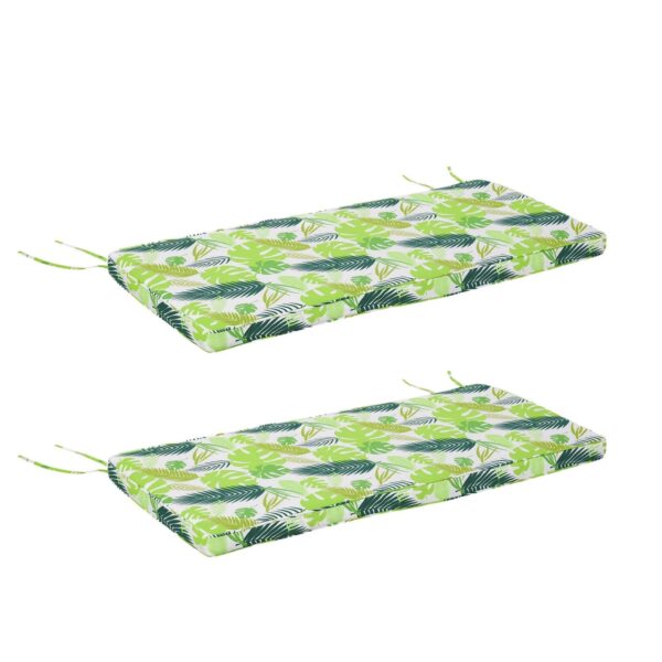 EASYCOMFORT Set van 2 kussens voor schommels en banken in polyester voor buiten- en woninginrichting, 120x50x5cm Groen