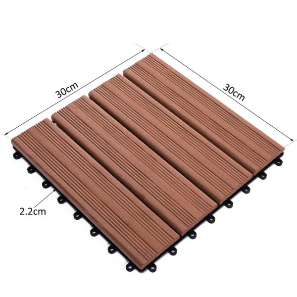 EASYCOMFORT Nestbare Buitentegelset voor Vloeren Bruin 11 Stuks 30x30x2,2cm