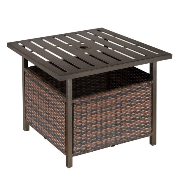 immagine-1-easycomfort-easycomfort-tavolino-da-giardino-con-foro-per-ombrellone-e-cesta-inferiore-in-rattan-pe-e-acciaio-55-5×55-5x46cm-marrone-ean-8054144135854-jpg