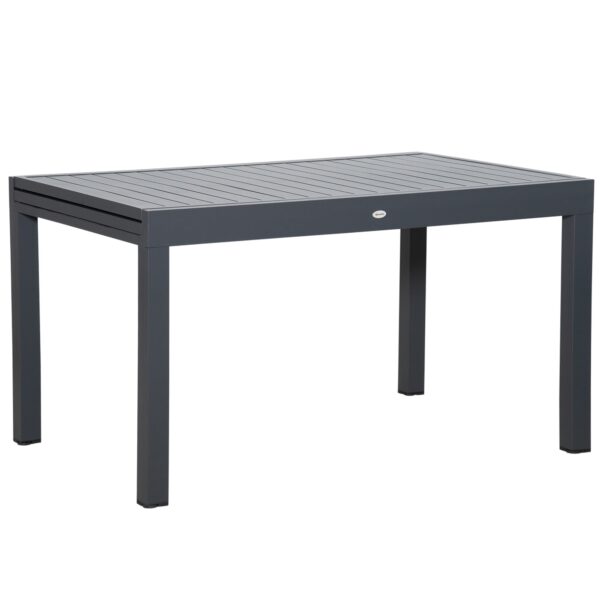 EASYCOMFORT Uitschuifbare tuintafel voor 8-10 personen, van aluminium, 135-270x90x75cm, grijs