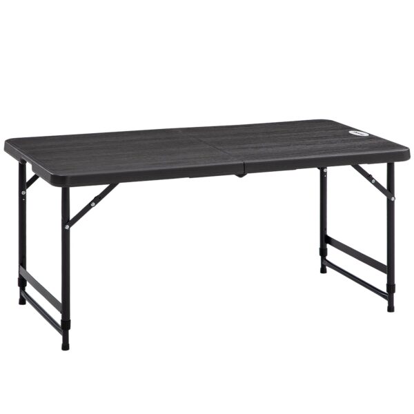 Easycomfort Tuintafel voor 4 personen met verstelbare hoogte, staal en HDPE, 118x60x74 cm