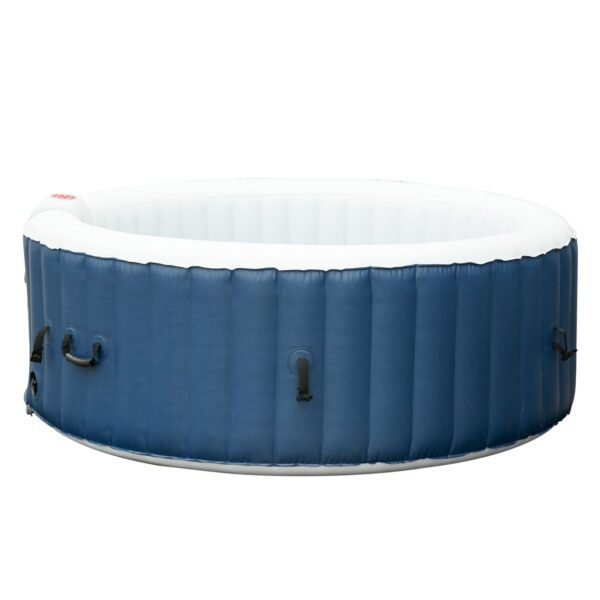 EASYCOMFORT Opblaasbare buitenjacuzzi met 100 jets en 40°C verwarming voor 4-6 personen? 208x65cm Wit en blauw