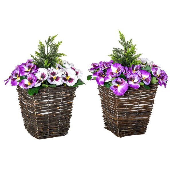 EASYCOMFORT Vaas Nep Phalaenopsis Bloemen Paars en Wit Nep Plant 45cm Hoog