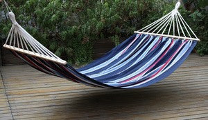 2-persoons hangmat met katoenen handdoek en houten plaat 150x200