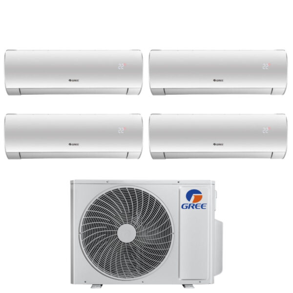 Groene Quadri Split Inverter Airconditioner FAIRY-serie 12+12+12+18 met GWHD(36)NK6LO R-32 Geïntegreerde Wi-Fi 12000+12000+12000+18000