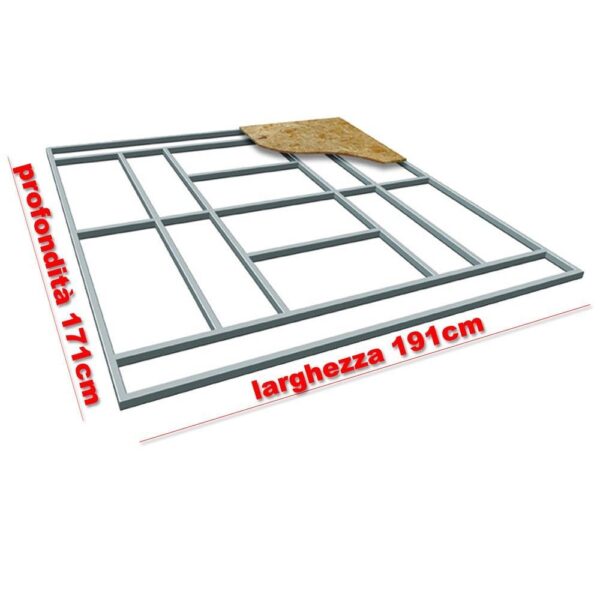 HABIT Basis vloersteun voor box box box in metalen plaat MOD. M 191X171X190CM