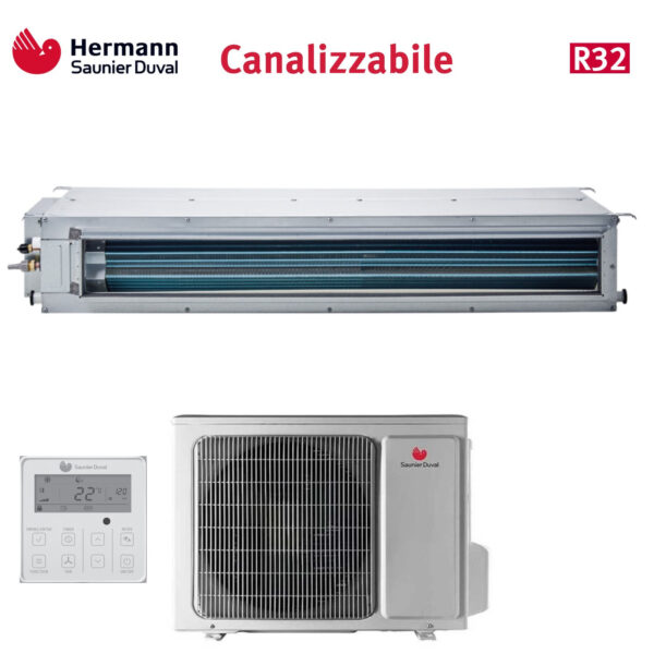 Hermann Saunier Duval Ducted Inverter Airconditioner 28000 Btu SDH19-085 IDNI R-32 met draadbediening inbegrepen