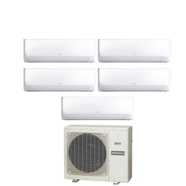 Hitachi Penta Split Inverter Airconditioner Performance Series 7+9+12+12+12 met RAM-90NP5E R-32 Wi-Fi Optioneel 7000+9000+12000+12000