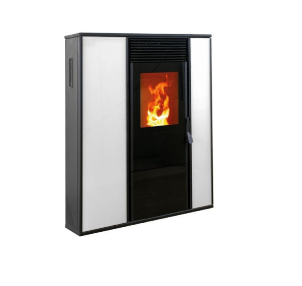 Karmek One pelletkachel met ventilatielucht model Alice 14 kW, diverse kleuren beschikbaar, beige