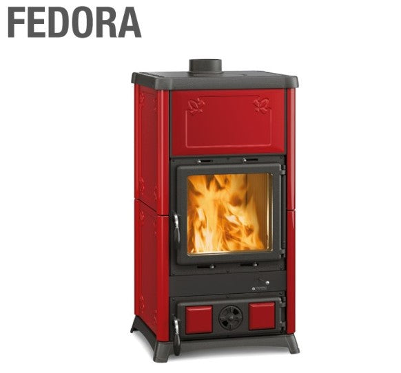Houtkachel La Nordica Extraflame Model FEDORA 8,3 kW Kleur Bordeaux