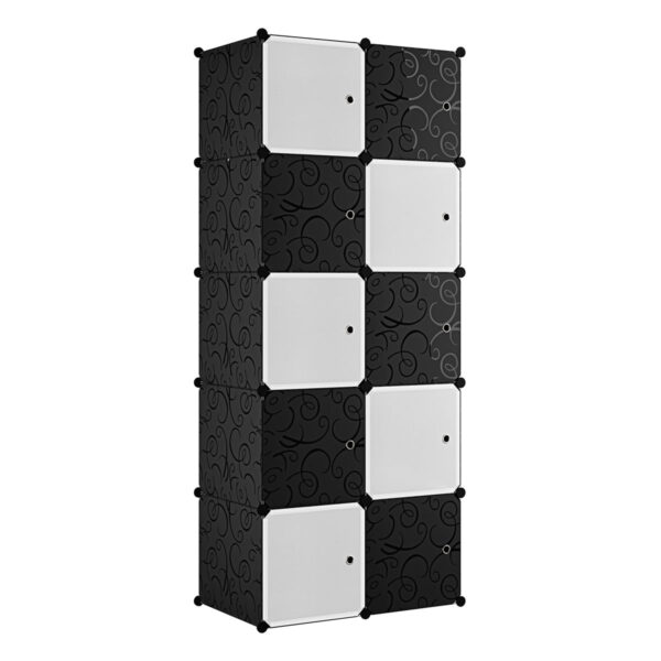 Garderobekast 10 modules in kunststof kleur wit en zwart EAN 8024299800754