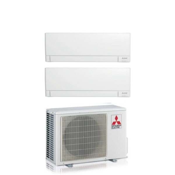 Retouren IN DE GEBIED Airconditioning Mitsubishi Electric Dual Split Inverter Line Plus serie MSZ-AY 9+12 met MXZ-2F42VF R-32 Wi-Fi Geïntegreerd 9000+12000