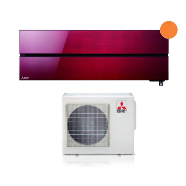 KOOPJESGEBIED Airconditioning Mitsubishi Electric Inverter Kirigamine Style Series 18000 Btu MSZ-LN50VGR Robijnrood R-32 Geïntegreerde Wi-Fi Klasse A+++ Rood