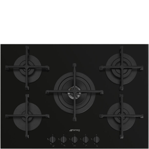 Kookpiano en Gas Smeg PV275B 5 Fruit (A72xP51) Zwart Glas