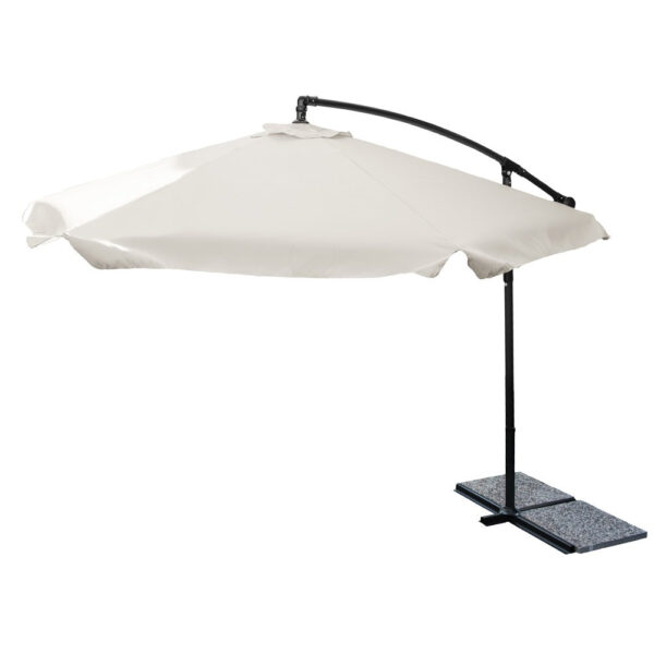 Gedecentraliseerde stalen D. 3 mt BEIGE zijarm ombrell met klep