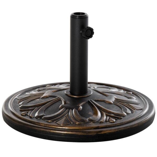EASYCOMFORT Ronde parasolvoet Ø48x34 cm in 13 kg kunststof voor Ø35/38/48 mm palen, brons