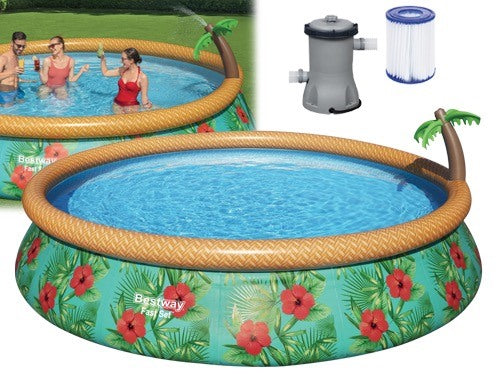 Piscina Gonfiable Tonda Bestway Fast Set 57416 Decoro Palms