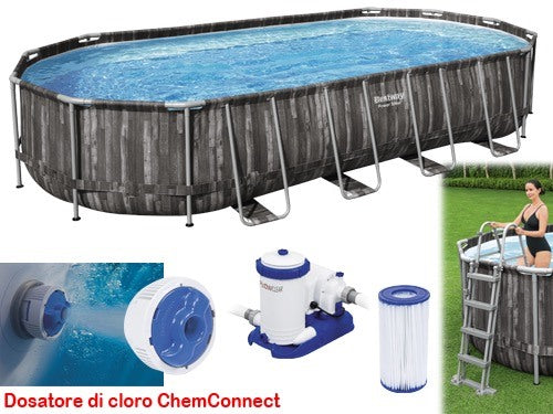 Buitenzwembad Terra Ovaal Bestway Staal 5611T Rotan